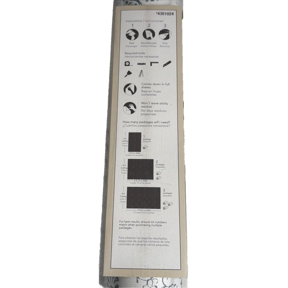 NIB AR Peel&stick Wallpaper Orleans Blue 18ftX20.8in Removable